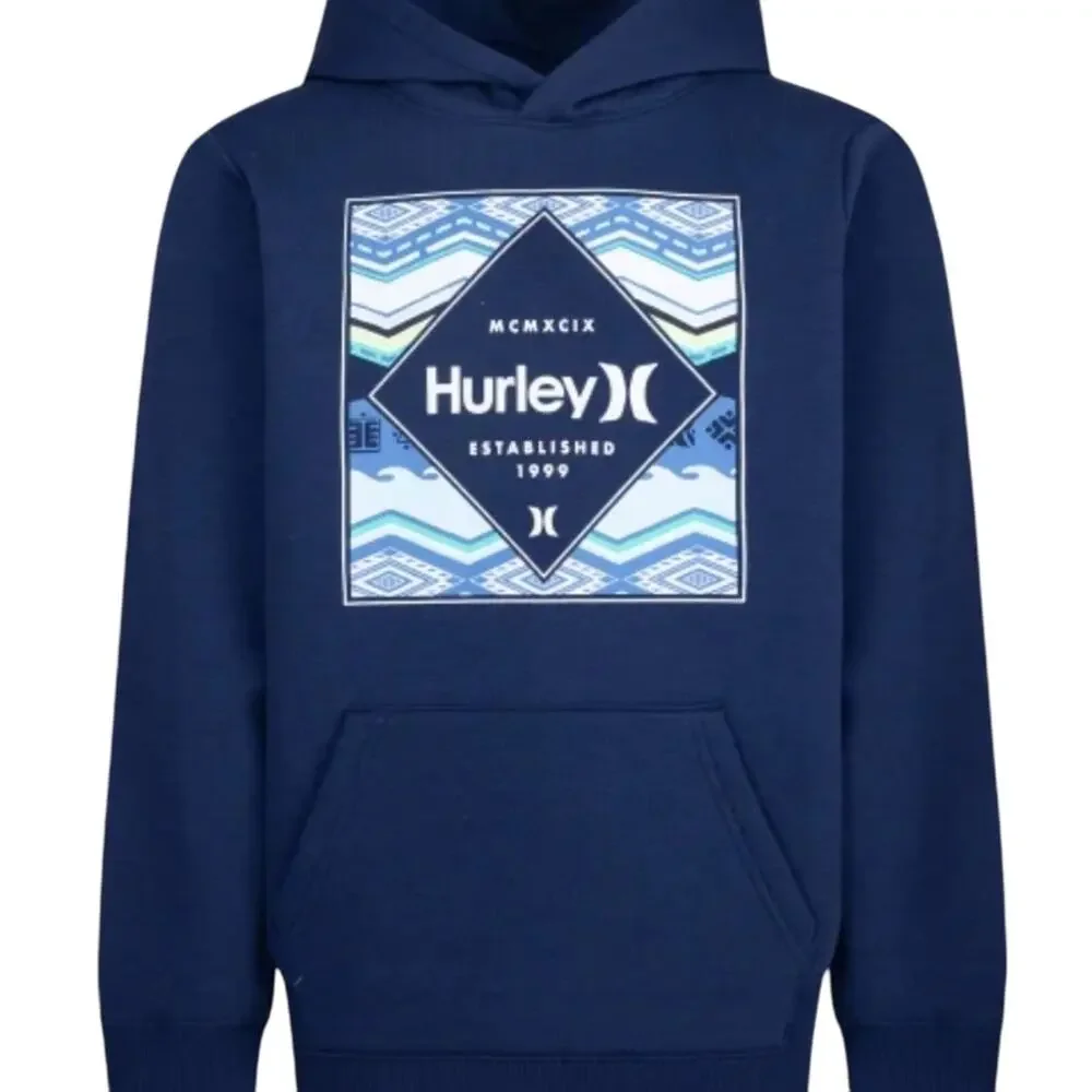 Hurley Boys Youth Navy Blue Hoodie Size Large NEW